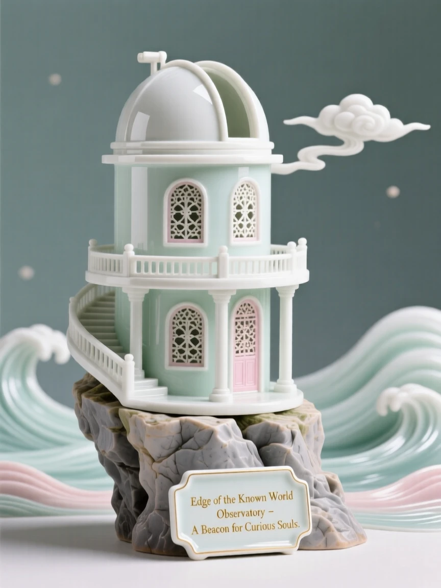 An imaginative vision of an observatory perched at the edge of the known world, inviting long, curious exploration.