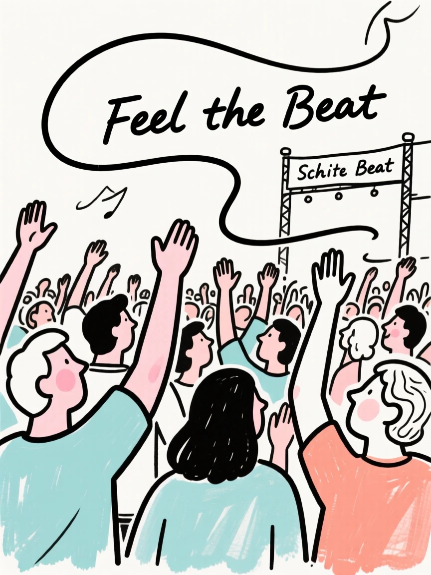 A crowd cheering at a concert