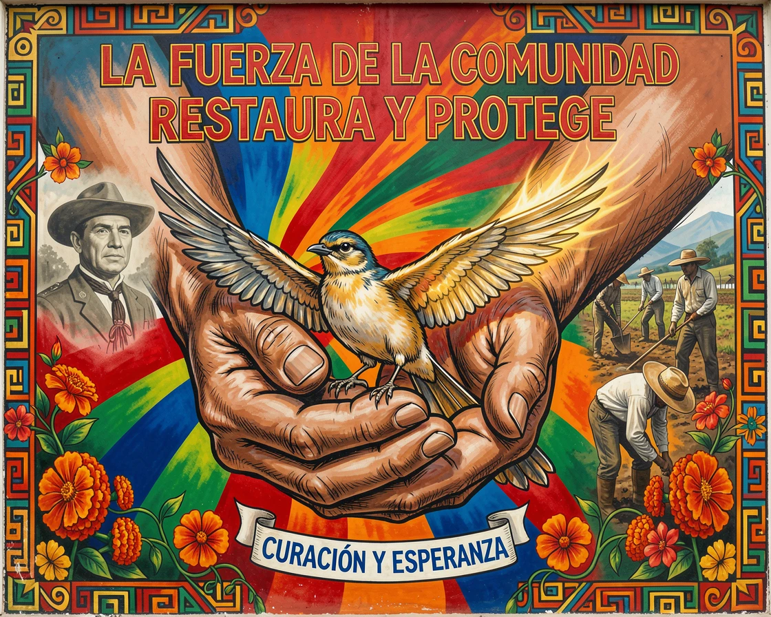 A pair of hands cradling a small bird with a healed wing
