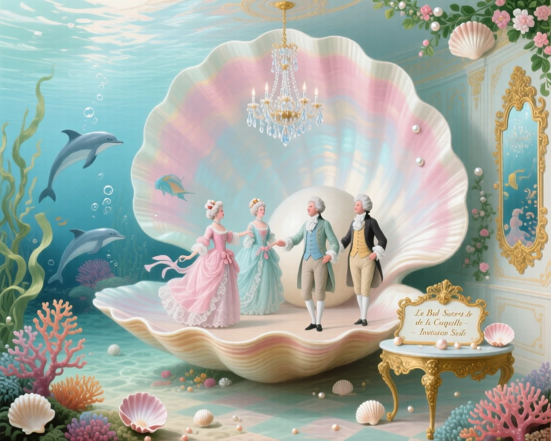 A hidden ballroom inside a giant seashell beneath the sea  