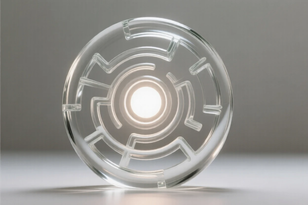 A labyrinth spiraling inward toward a single glowing point while a quiet stillness surrounds the entire scene