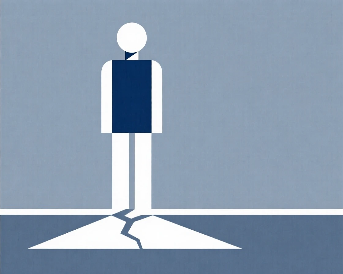 A person standing resilient after overcoming an obstacle
