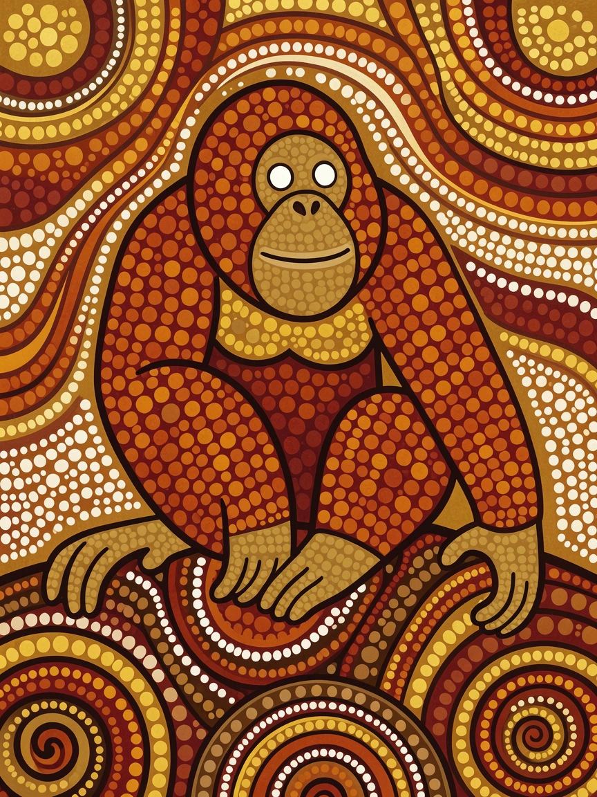 A orangutan perched on a rocky ledge