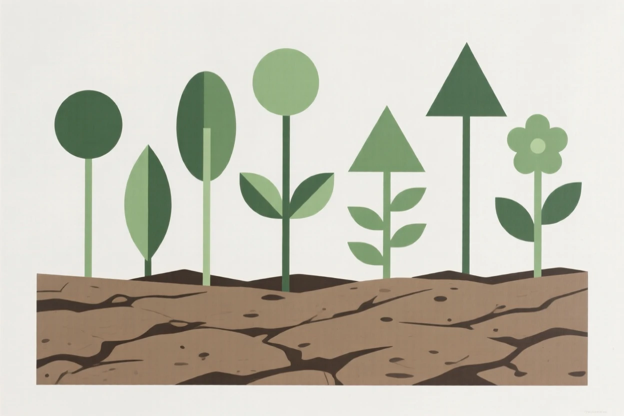 A garden growing from what was once barren soil
