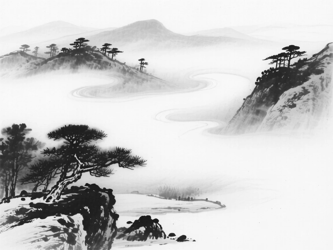 Thick fog rolls slowly through a valley, swallowing the tops of trees, with the valley below slowly disappearing into fog.