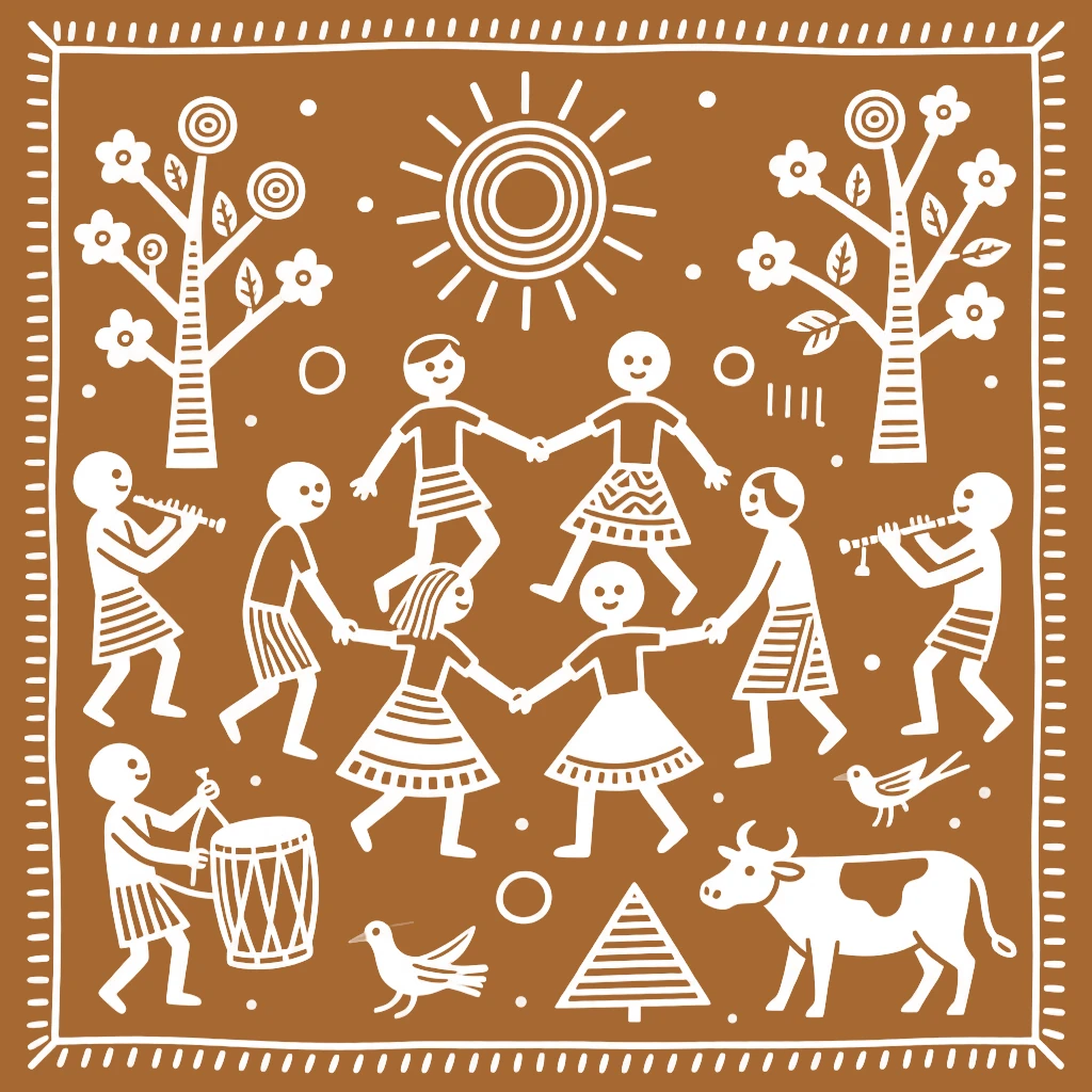 Villagers celebrating the arrival of spring.