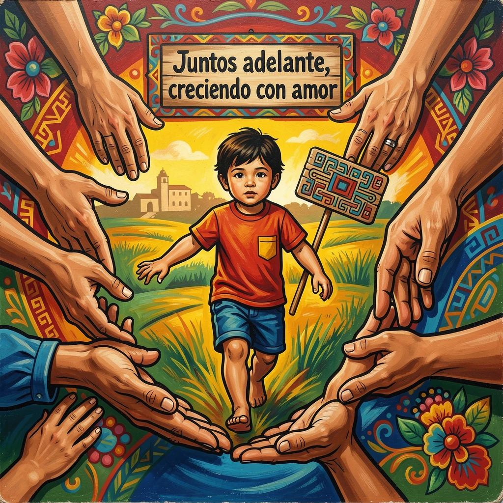 A child taking their first steps with loving hands nearby to help