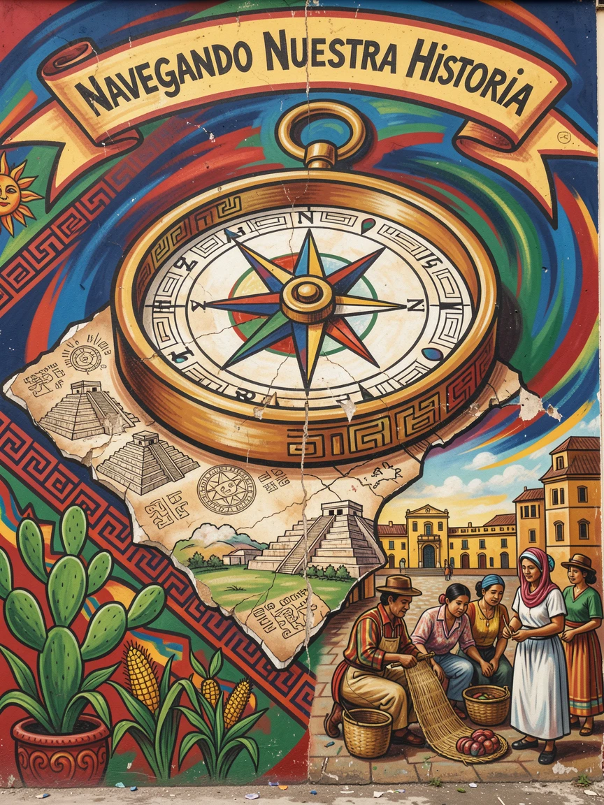 A single compass resting atop an old weathered map