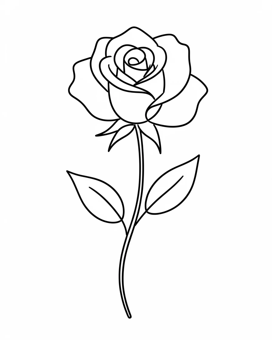 A single blooming rose with delicate petals unfurling in a quiet garden