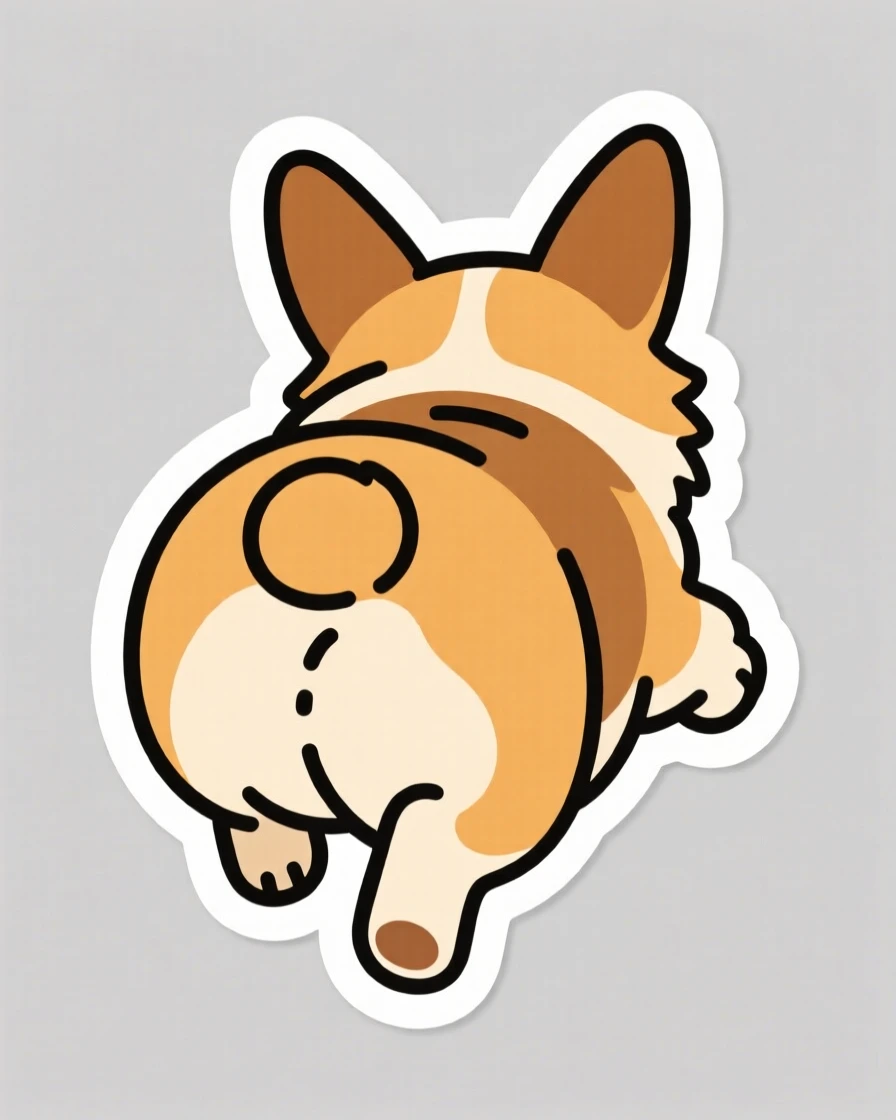 A delightfully relatable corgi butt wiggling as it runs away, radiating pure comfort and joy, a small joyful moment worth capturing.