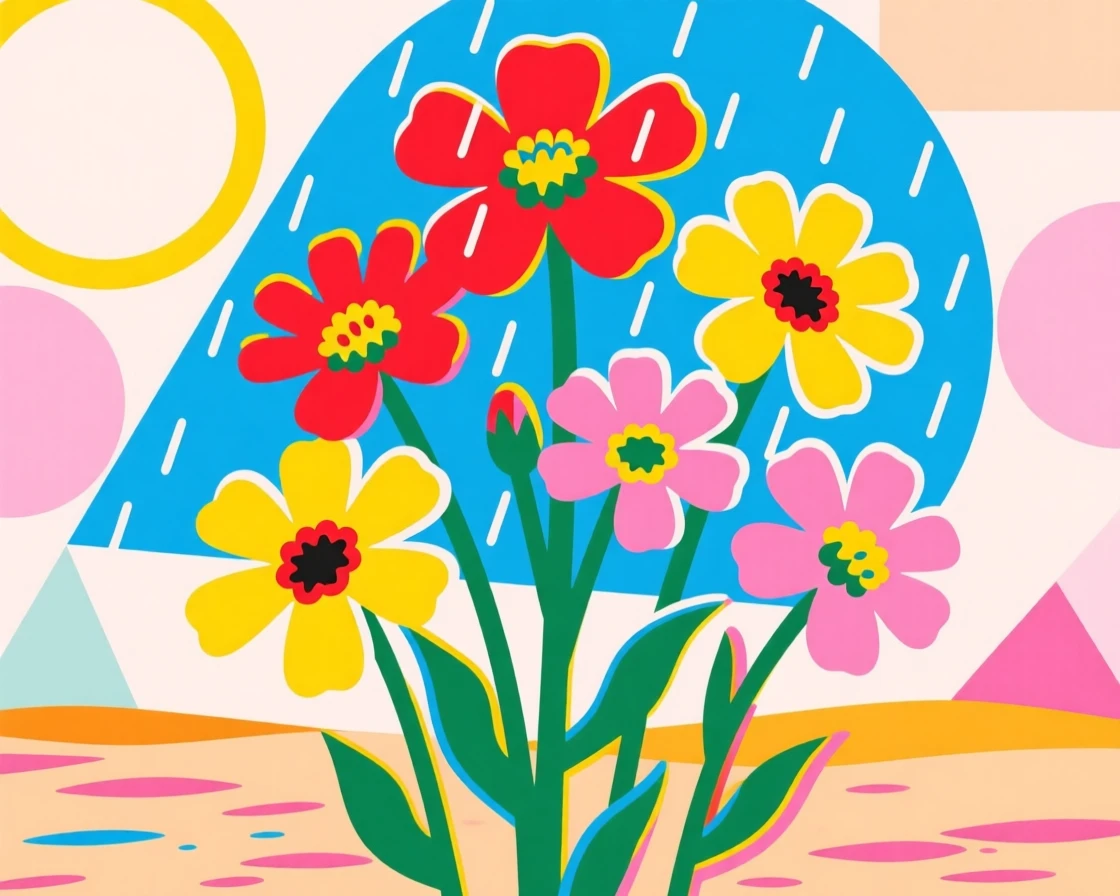Desert wildflower bloom after a rare rain