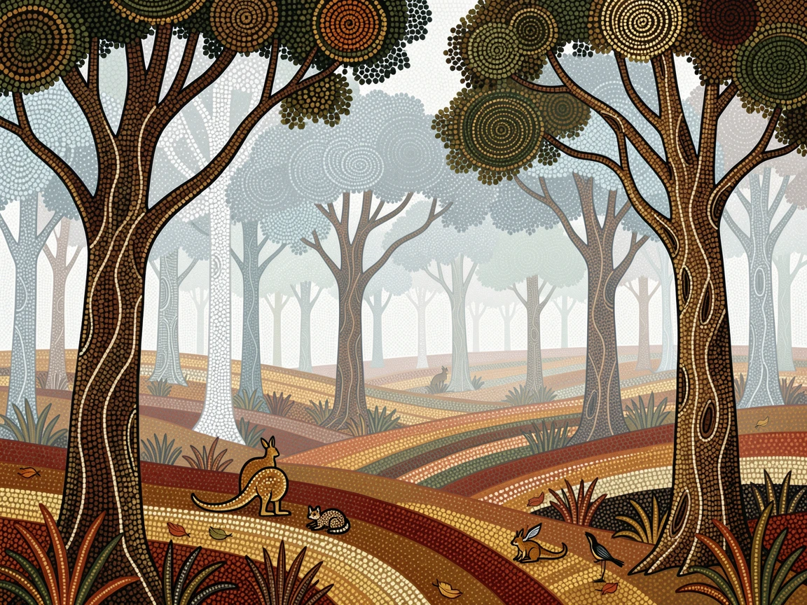 A fog-draped ancient forest stretching to the horizon