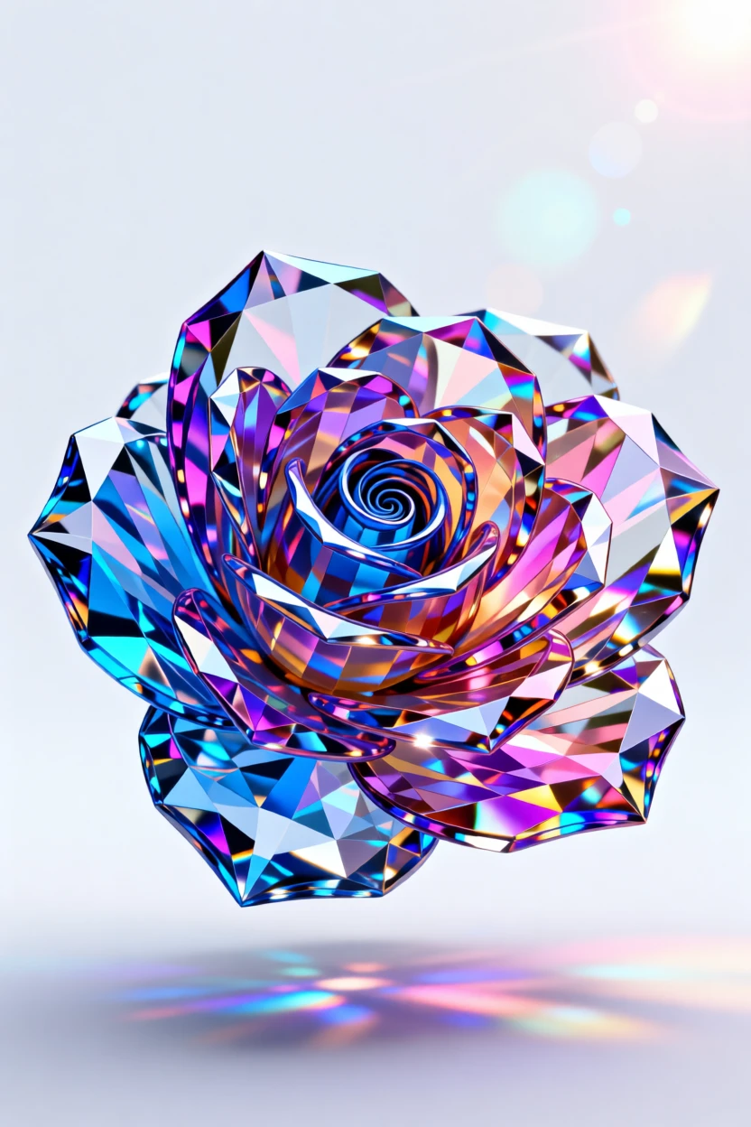 An abstract composition of fractal patterns forming a spiral nebula rose.