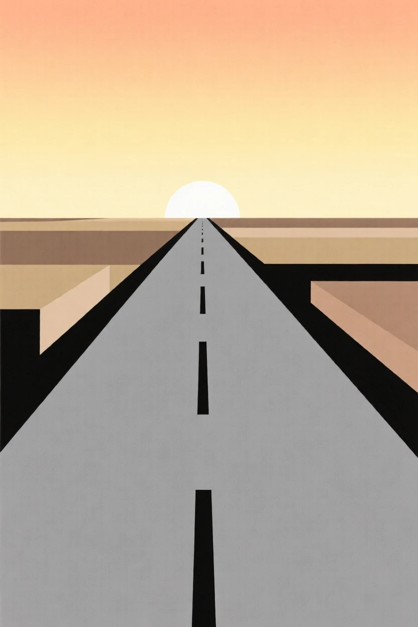 A road stretching endlessly toward a bright horizon