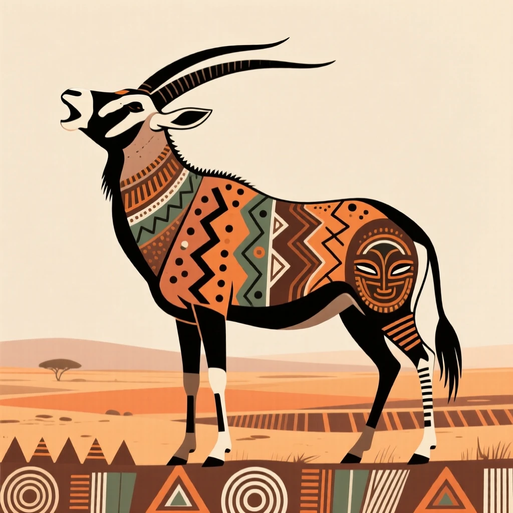 An oryx calling out across the plain.