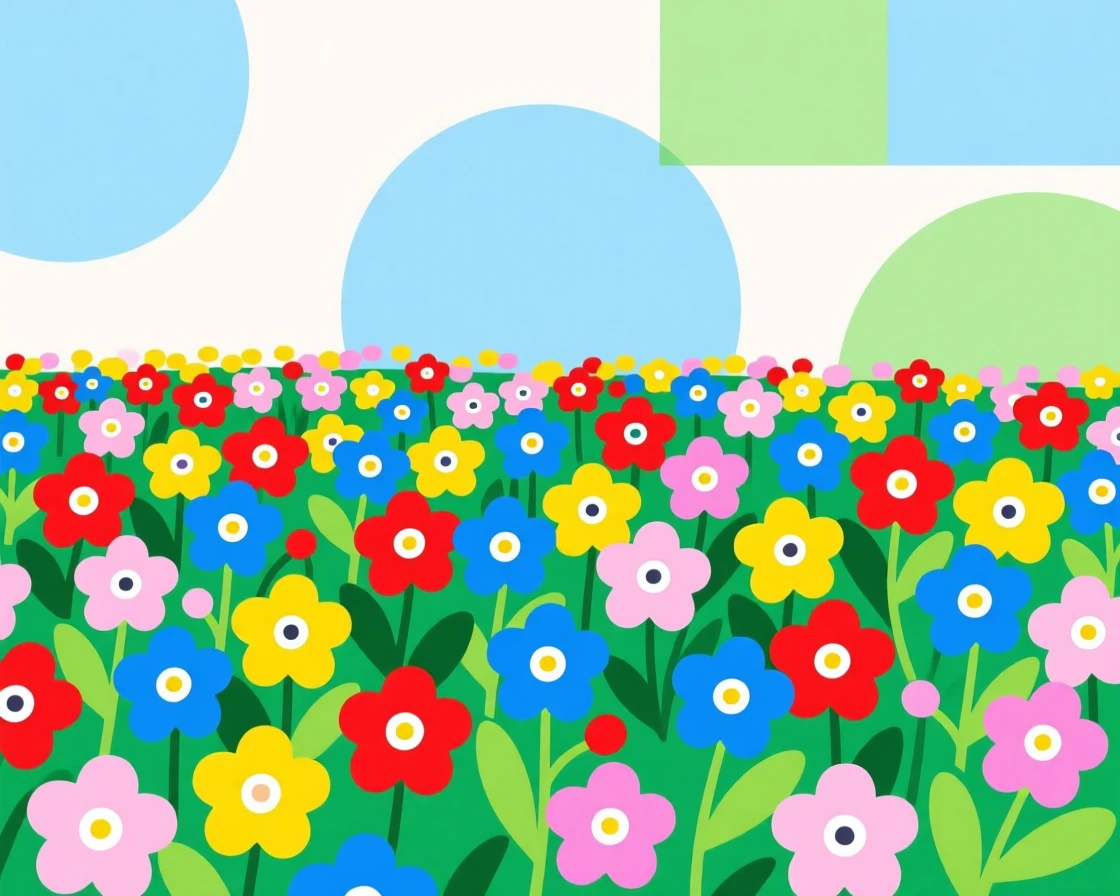 Meadow of forget-me-nots in soft blue