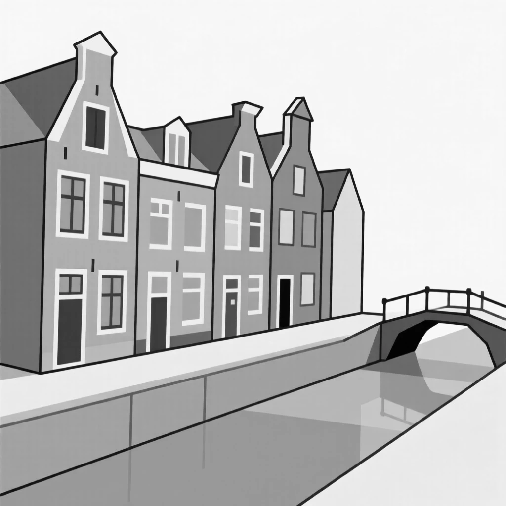 A row of colorful houses along an Amsterdam canal