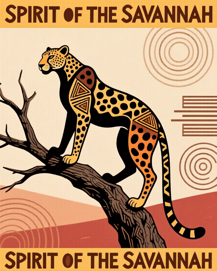 A cheetah perched on a dead tree branch.