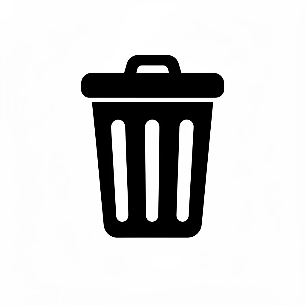 trash can (delete icon), black and white