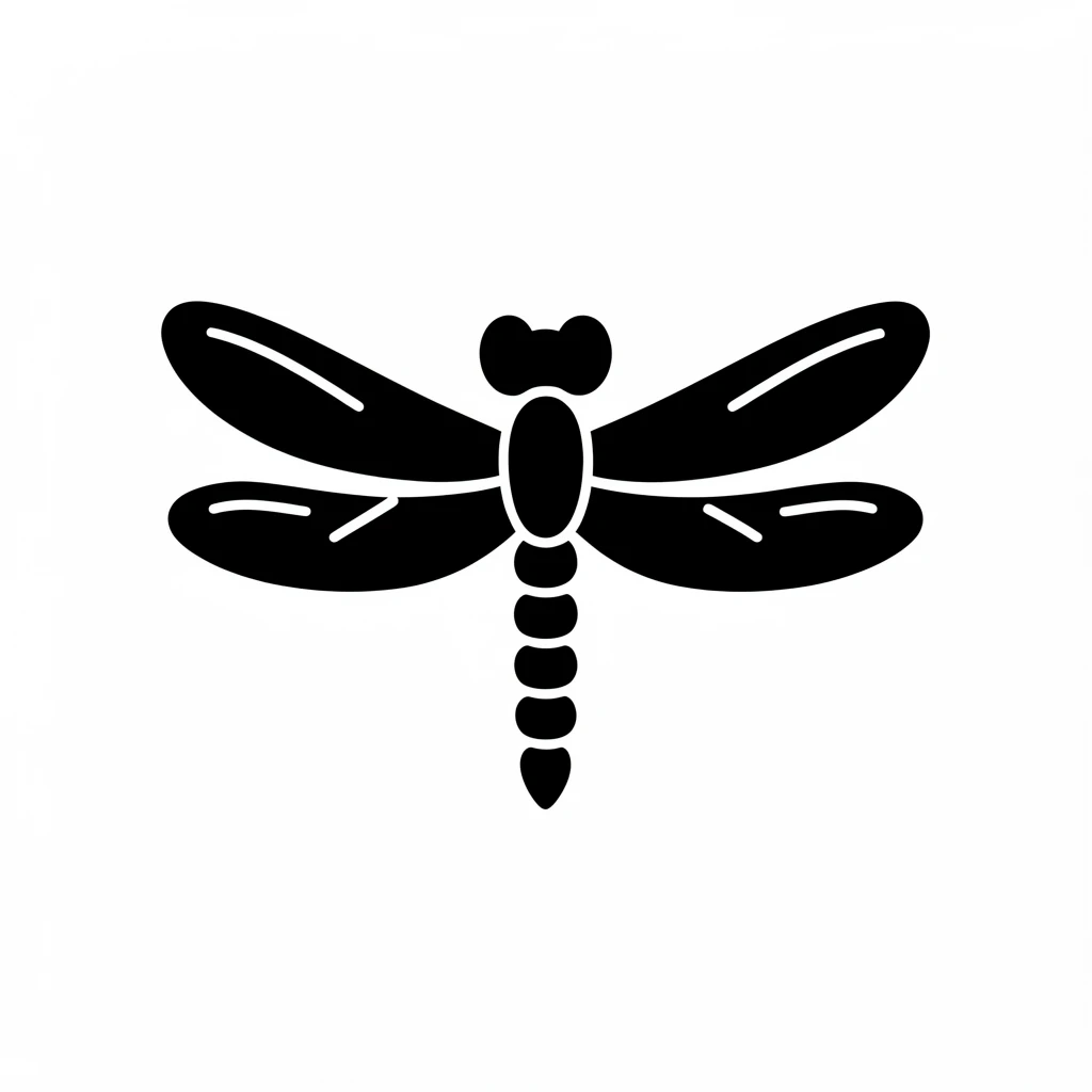 dragonfly. black and white icon